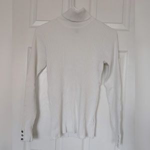 Style & Co. Medium White Turtleneck Sweater